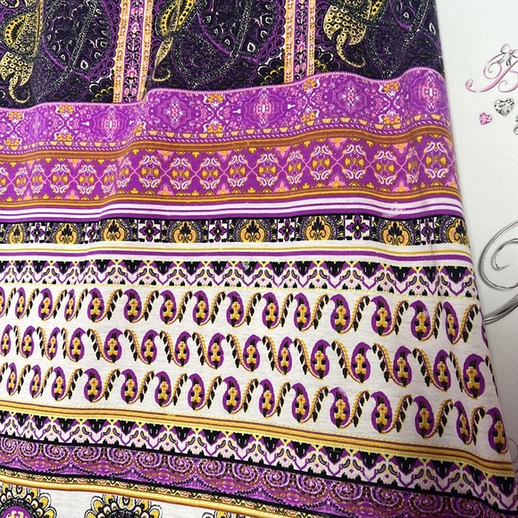 Lily star skirt bohemian long maxi skirt purple pink yellow gold white Bollywood - Picture 11 of 13